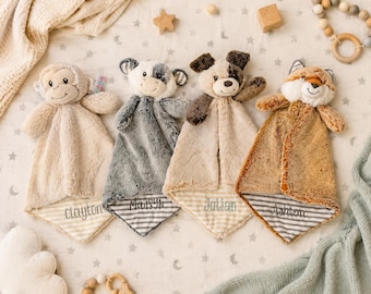 Personalized Newborn Lovey Blanket, Gifts for Baby