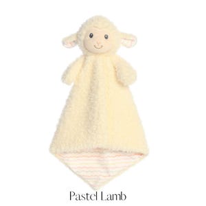Personalized Animal Lovey, Embroidered Baby Security Blanket image 14