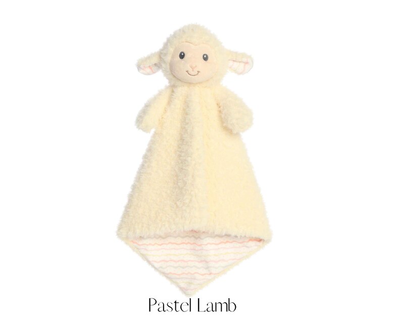 Personalized Animal Lovey, Embroidered Baby Security Blanket image 14