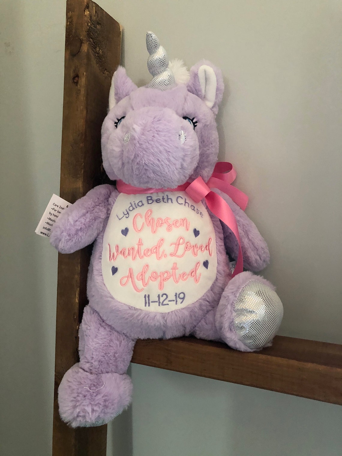 Personalized stuffed animal adoption gift adoption animal Etsy