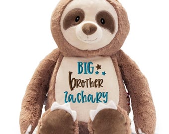 Personalized big brother stuffed animal, gift for siblings personalized