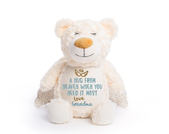Personalized Memorial Stuffed Animal: Grandma Sympathy Gift for Child