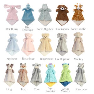 Baby Gifts, Personalized Lovey For Baby, Animal Lovies, Security Blanket, Gifts for Baby