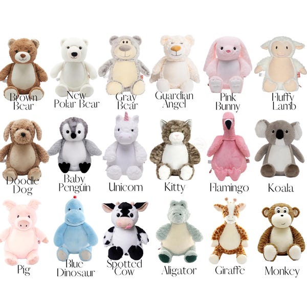 Personalized Plush Stuffed Animal: Embroidered Name Keepsake