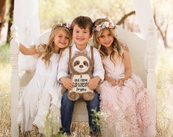 Personalized Sympathy Stuffed Animal: "A Hug From” Memorial Gift
