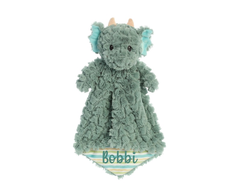 Personalized animal Lovey, dragon lovey,Baby Boy Gift, Newborn Security Blanket image 1