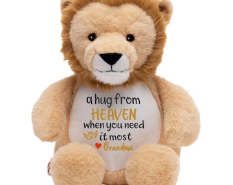 Personalized Memorial Stuffed Animal: "A Hug From Heaven" Sympathy Gift