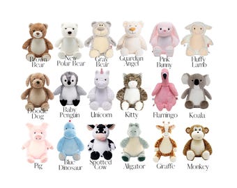 Personalized Stuffed Animal: Custom Baby Baptism Gift