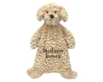 Personalized Goldendoodle Dog Lovey Blanket: Embroidered Baby Security Blankie
