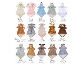 Personalized Animal Lovey: Embroidered Baby Blanket