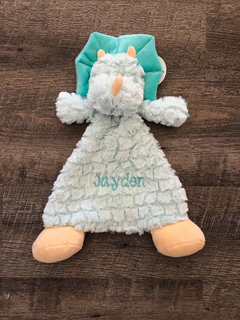 Download Personalized animal lovey blanket with rattle for a baby ...
