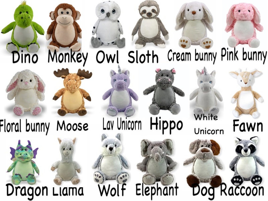 Personalized Stuffed Animal Name Only Stuffed Animal Animal Etsy