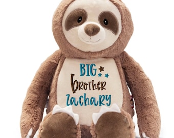 Personalized big brother stuffed animal, gift for siblings personalized