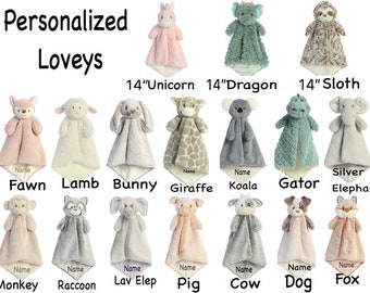 animal personnalisé lovey, couverture animalière, lovey, couverture personnalisée, couverture de sécurité, luvster, cadeau bébé, cadeau bébé personnalisé
