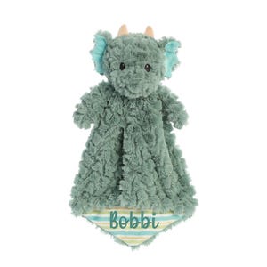 Personalized animal Lovey,  dragon lovey,Baby Boy Gift, Newborn Security Blanket