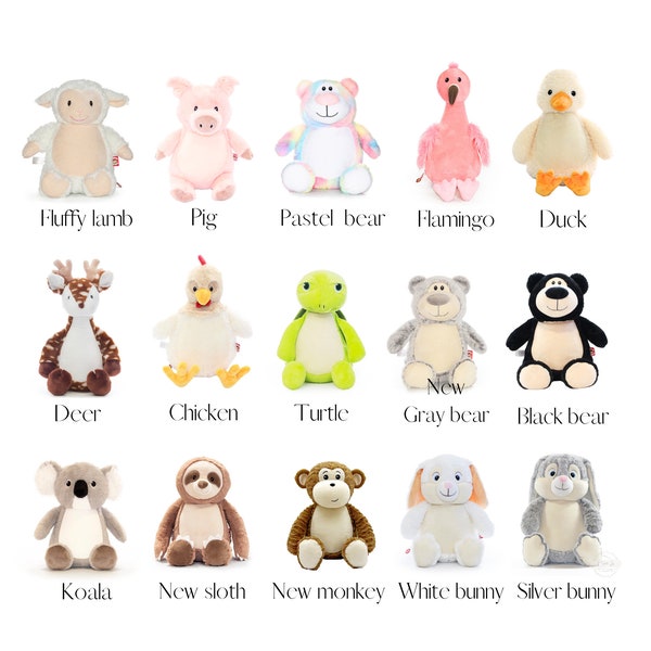 Personalized Stuffed Animal, Two names only no other words, Kids Gifts Personalized Toys