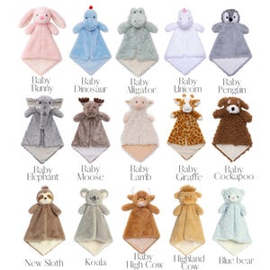 Personalized animal Lovey, Baby Shower Gift, Baby Name Blanket, Animal Lovey, Security Blanket, Gifts for Baby