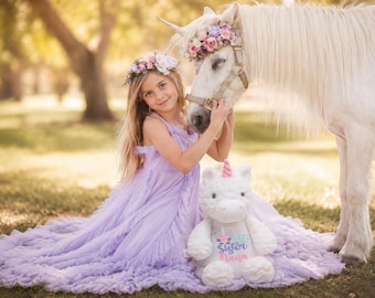 Personalized Big Sister Unicorn Plush Stuffed Animal Toy Unicorn Photo Prop