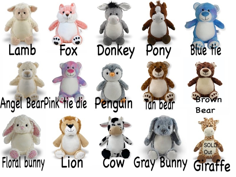 Personalized Stuffed Animal Name Only Stuffed Animal Animal Etsy