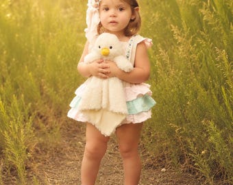 Personalized Plush Duck Baby Toddler Lovey Blanket