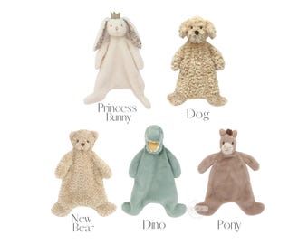 Personalized Plush Baby Lovey Blankie, Mon Ami Plush Security Blanket