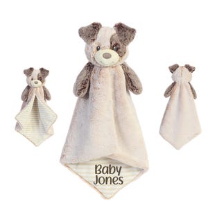 Personalized Dog lovey, Baby Security Blanket With Name, Animal Lovey