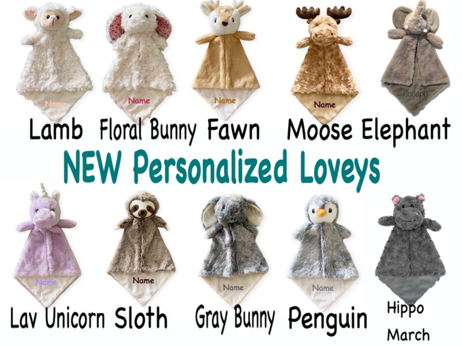 Download Personalized animal lovey blanket for a baby shower gift ...