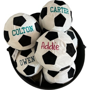 Personalized Plush Soccer Ball, Personalized Soccer Gift, Soccer Ball Pillow, Man Cave