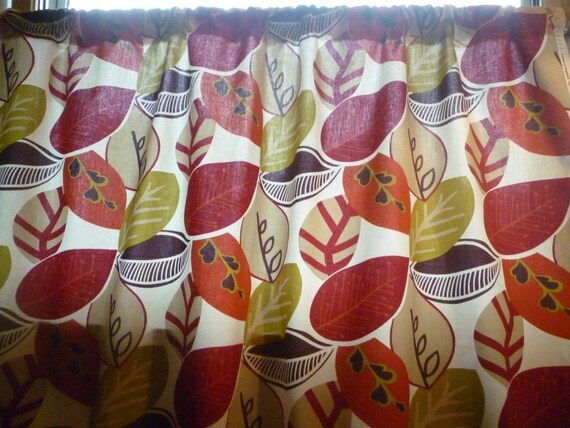 Curtain Panel 54 X 60 Burnt Orange Red Aubergine Window Etsy