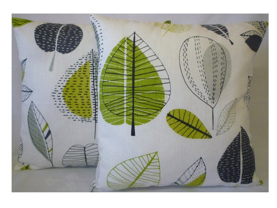 Pair 16 Cushion Pillow Covers Lime Green Designer Etsy