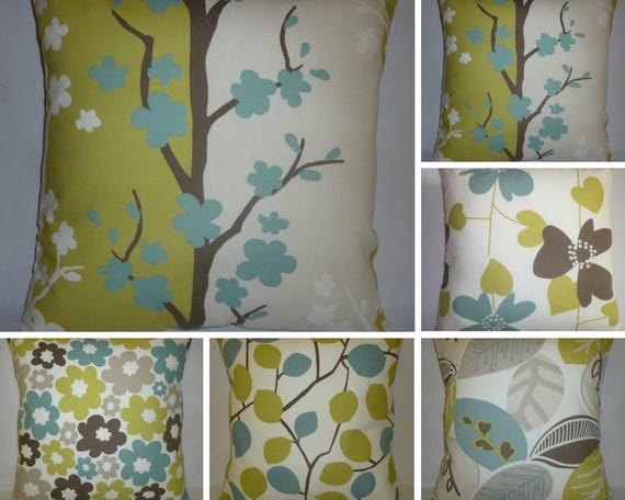 5 Funky 16 Pillows Blue Green Decorative Cushion Covers Etsy