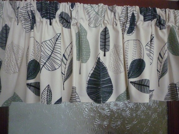 Grey Black Window Curtain Valance Funky Fabric Rod Pocket Etsy