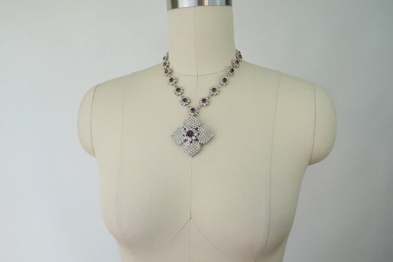 HOBÉ 1950s Rhinestone Necklace / Vintage Rhineston