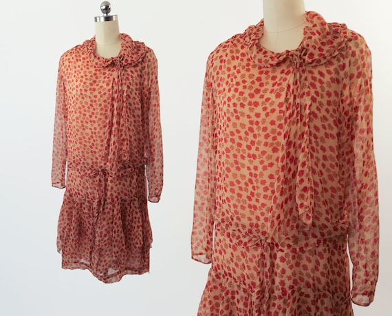 Authentic 1920s Silk Chiffon Dress / Tissue Silk 2