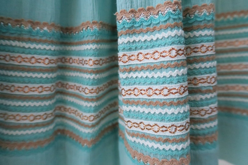 1950s Turquoise Patio Dress Set Vintage Fiesta Dress
