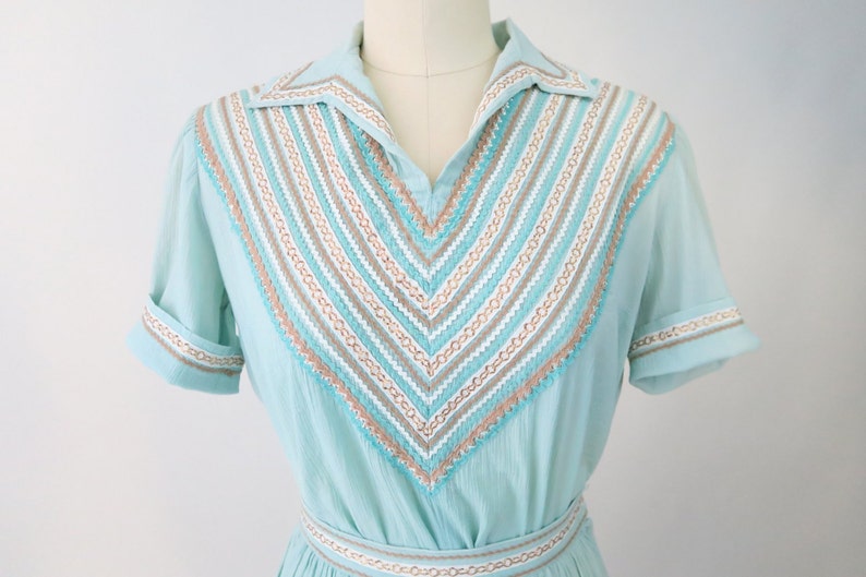 1950s Turquoise Patio Dress Set Vintage Fiesta Dress