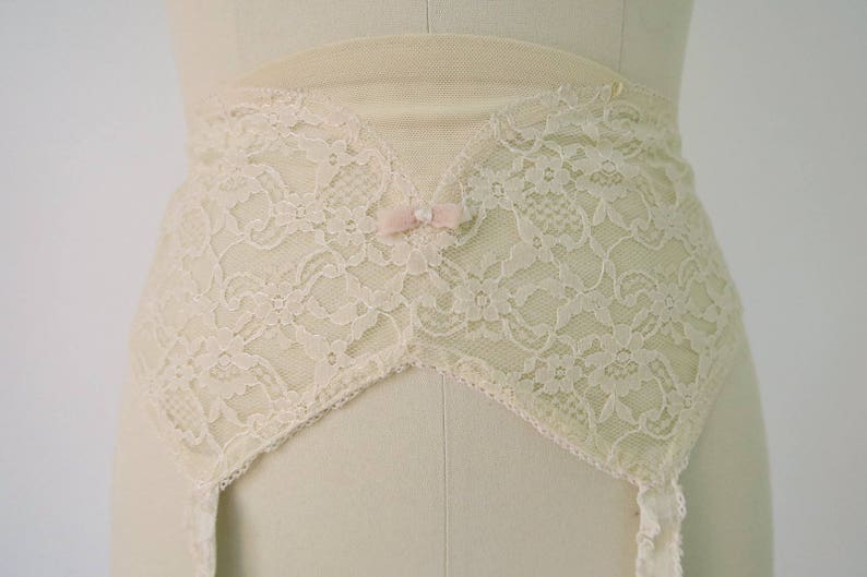 DEADSTOCK 1960s Perma-lift Lace Garter Belt Vintage Bridal Lingerie