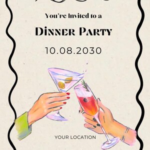 Dinner party invitation template