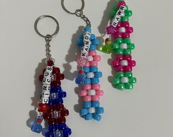 Custom Kandi Keychain with duck charm -CircusKandi