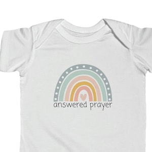 Answered Prayer Baby Bodysuit, Baby Shower, Catholic Baby, Baptism Gift, Godparent gift, Catholic mom gift, Catholic gift, Catholic dad gift