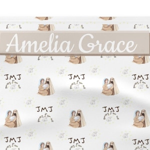 Personalized Baby Gift, Holy Family Baby Blanket, Baptism Gift for mom, Baby Blanket, Catholic Baby Blanket, Catholic Baby Gift, New mom gif