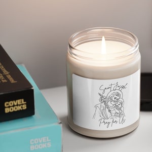 Saint Joseph Candle Religious Candle Catholic Dad Gift Catholic Gift Jesus Candle Catholic Family Gift Catholic Mom gift Soy Candle 9 oz
