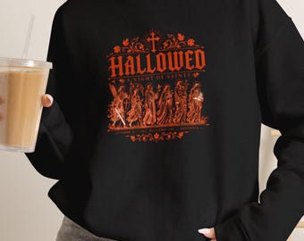 Halloween-Sweatshirt mit Rundhalsausschnitt | Katholisches Sweatshirt | Allerheiligen-Shirt | Allerheiligen-Triduum