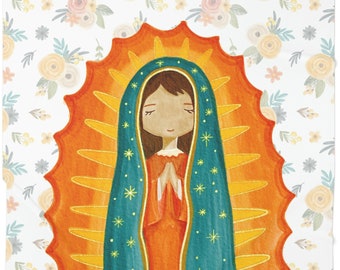 Katholische Babydecke Lady of Guadalupe Babydecke | Katholische Taufe | Katholisches Baby | Katholisches Muttergeschenk l Katholisches Kind | Gotteltern