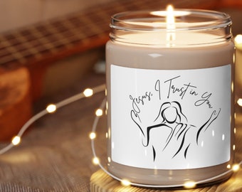 Sacred Heart of Jesus I Trust in You Candle Religious Gift Catholic Gift Jesus Candle Sacred Heart Gift Catholic Mom gift Soy Candle 9oz
