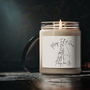 Mary Full of Grace Candle Religious Candle Advent Gift Catholic Gift Jesus Candle Catholic Family Gift Catholic Mom gift Soy Candle 9 oz