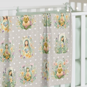 Personalized Catholic baby gift, swaddling blanket, Marian blanket, Catholic baby, Catholic mother, Catholic gift for mom, Catholic kid RCIA