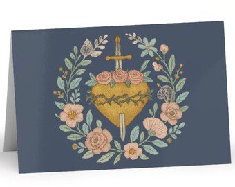 Catholic Gift Notecards, Catholic Notecard Stationary, Catholic gift for Women, Catholic mom, Catholic Stationary, Immaculate Heart of Mary