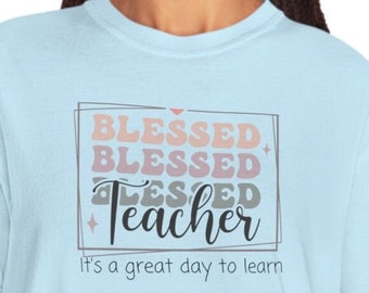 Chemise Blessed Teacher, Chemise Comfort Colors, Rentrée des classes, Chemise d'école catholique, Professeur catholique, Cadeau catholique pour femme, Maman scolarisée à la maison