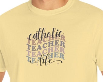 Couleurs confortables de chemise de vie de professeur, professeur catholique, cadeau catholique pour elle, maman d'école à la maison, rentrée scolaire, chemise de professeur, école catholique